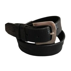 COLE HAAN BLACK split LEATHER BELT LOOPS BRASS BUCKLE BELT MEN'S size 40”